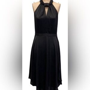 Rachel Roy Halter Knot Cocktail Dress High Low Black Size 2 $139 NWT